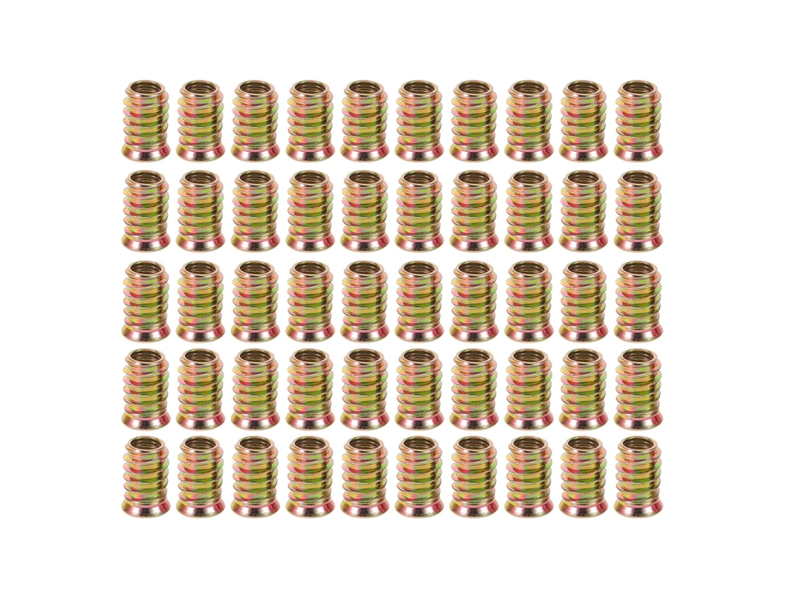Conjunto De 50 Insertos Roscados Cabilock M10x25 Para Móveis, Em Ferro