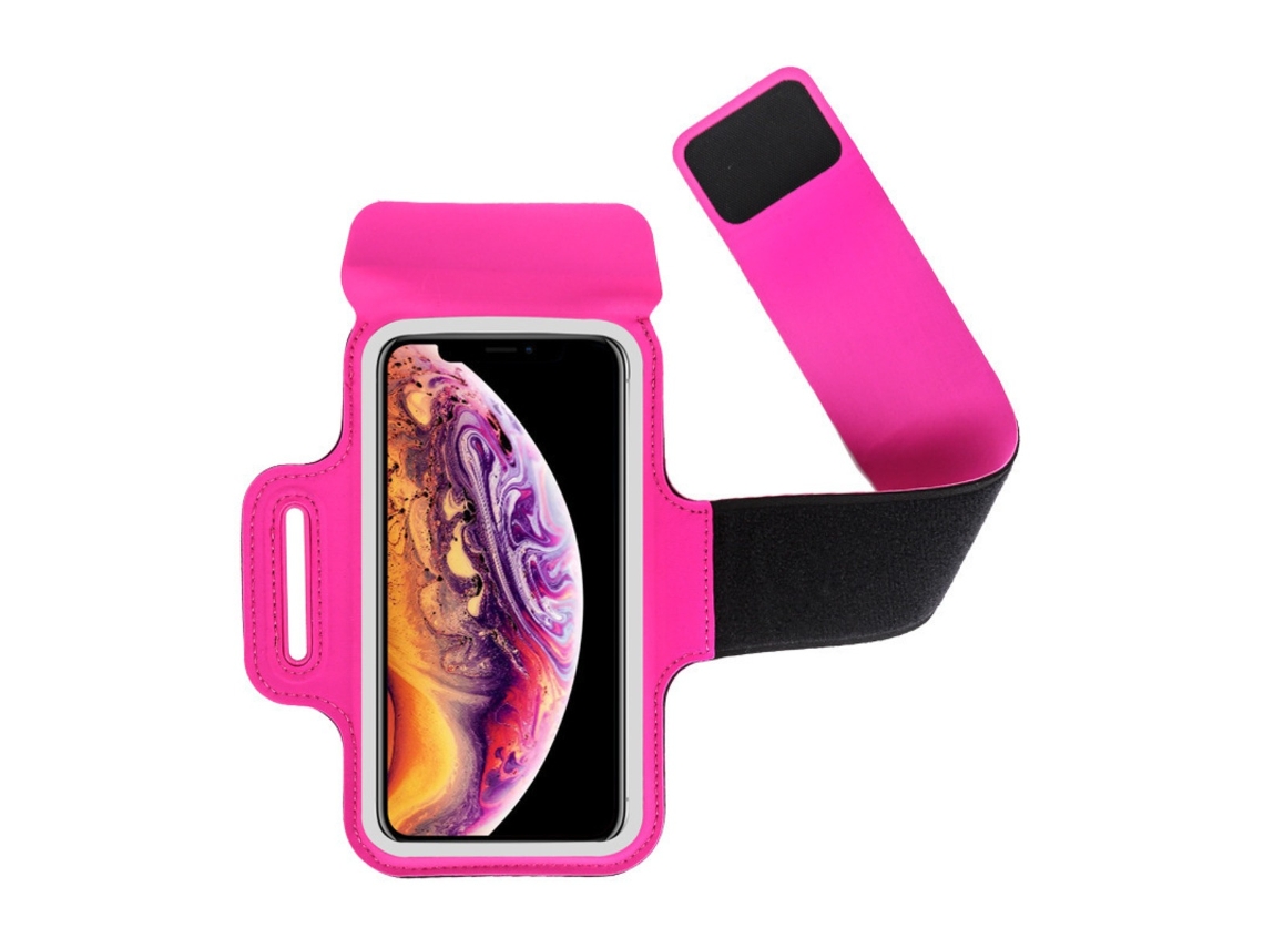 Braçadeira De Neoprene Resistente Ao Suor Para Celulares De 5,5 A 6,5 ​​polegadas — Compatível Com Telas Sensíveis Ao Toque, Dupla Camada, Alça De Vel