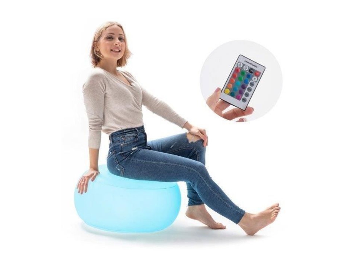 Cadeira Inflável, Innovagoods, Redonda, Led Multicolorido, Resistente À Água, Portátil Multicolorida BRILVIBERA