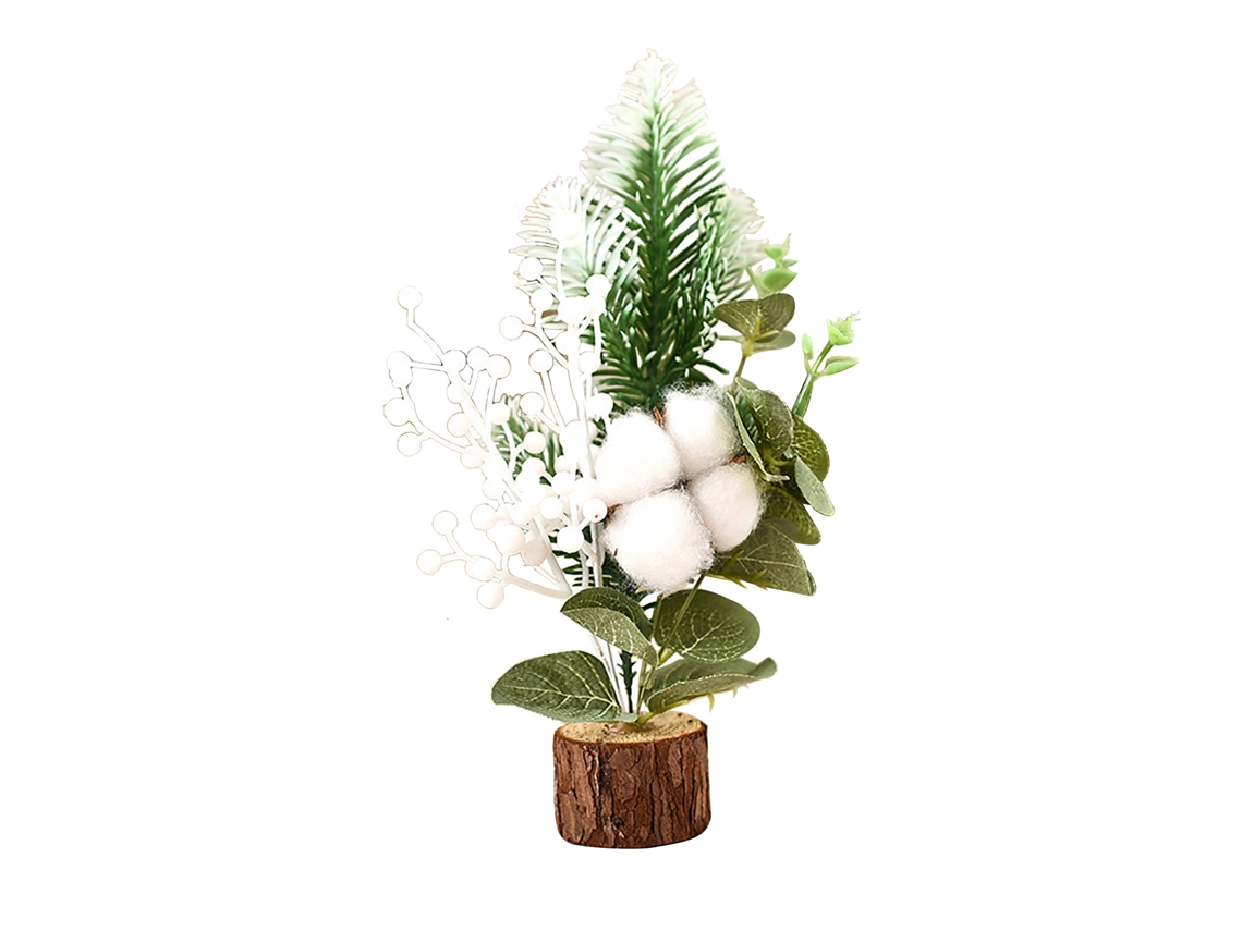 Árvore de Natal Pequena de Janela com Fruta de Algodão Branca 27cm LAXISCREED