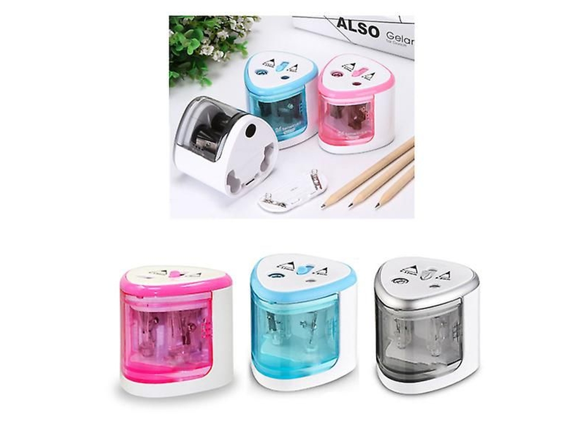 Apontador Automático Para Lápis De Desenho, Apontador Elétrico De Dois Furos Com Interruptor, Artigos De Escritório Para Casa, Esc Aquaforge