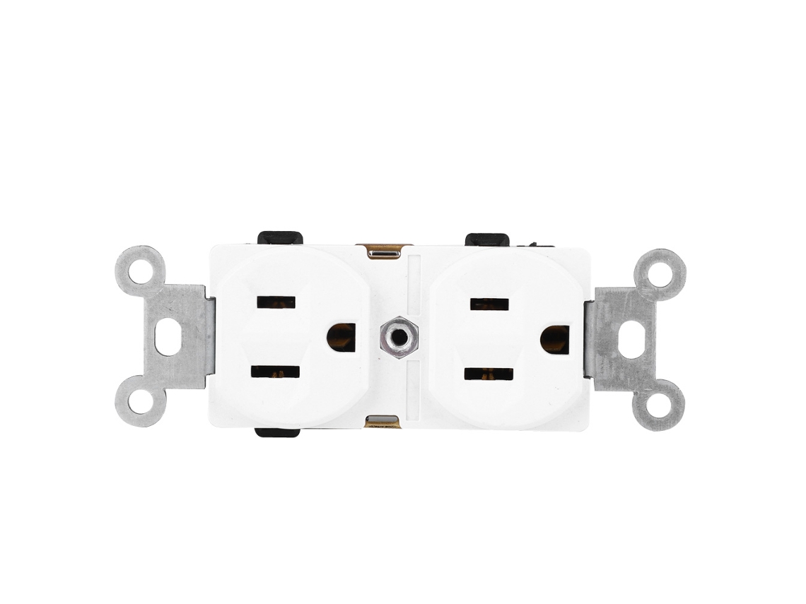 Socket Doble Ydu-205 15a Blanco, Para Equipos De Gran Potencia, Gabinetes Eléctricos