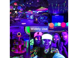 Luz de parede RGB+UV 48W 72 LEDs IP66 controle remoto para festas palcos bares S/MARCA