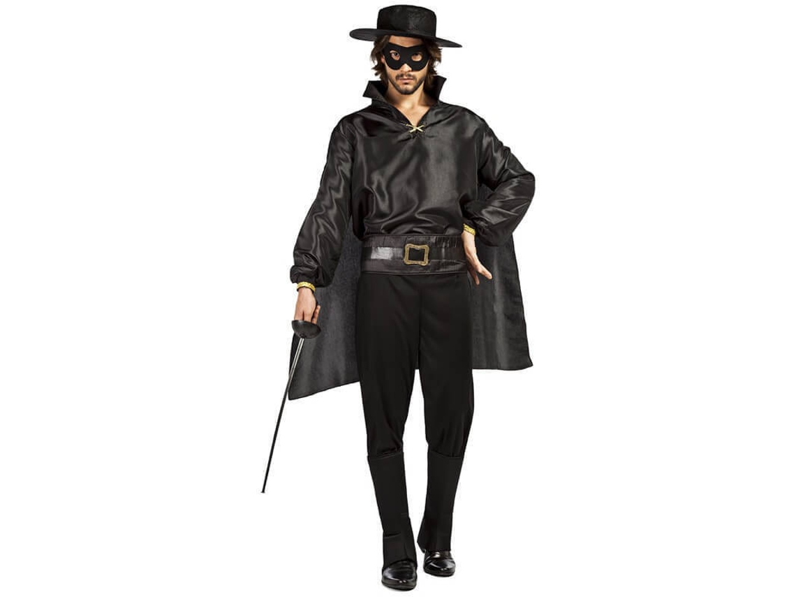 Fato de Homem DISFRAZZES Bandido Mascarado Preto (Tam: M/L)