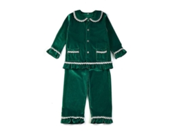 2026 pijamas de Natal Vermelhos para Meninos e Meninas Macios de Veludo Dourado Tamanho Regular Inverno 5 6t um Verde