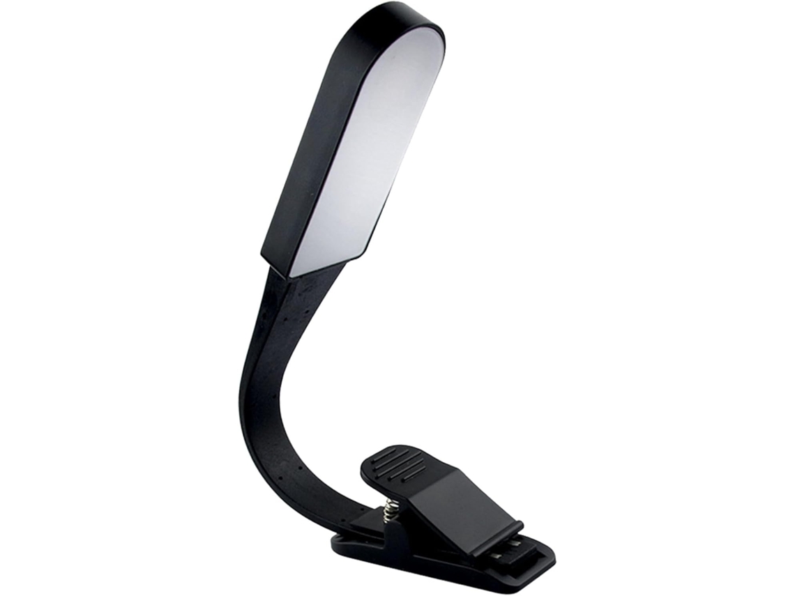 Luminária De Leitura Usb Sewacc Com Clipe Plástico Preto, Função De Carregamento Usb E Ajuste Intensidade Por Toque