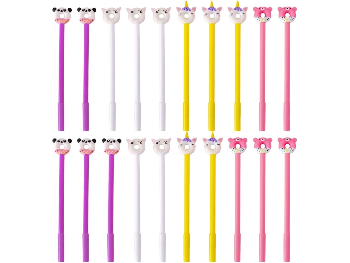 Canetas Em Gel Decorativas Adorainbow Formato De Donut, Com Ponta