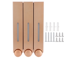 Dispenser de Sabão em Parede 3 Câmaras 420mlx3 Abs para Banheiro Cozinha Gold S/MARCA
