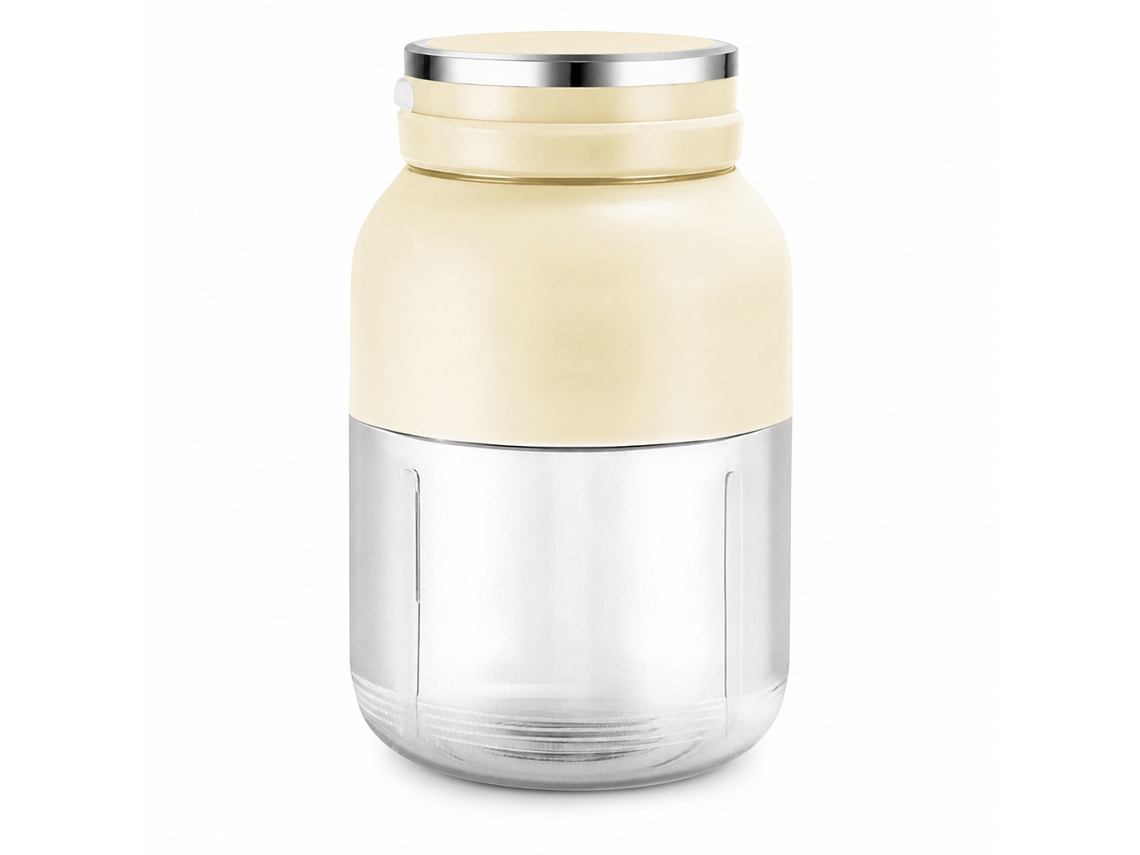 Liquidificador Portátil Elétrico 1300 Ml, Copo Para Sumo Com Duas Tampas, Branco