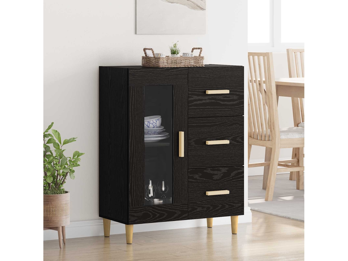Vidaxl Buffet Carvalho Preto 69,5 X 34 X 90 Cm Madeira Processada