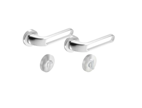 Par de Rosetas Wc Redondas BRIONNE Niquelado Acetinado Pc151043Ns