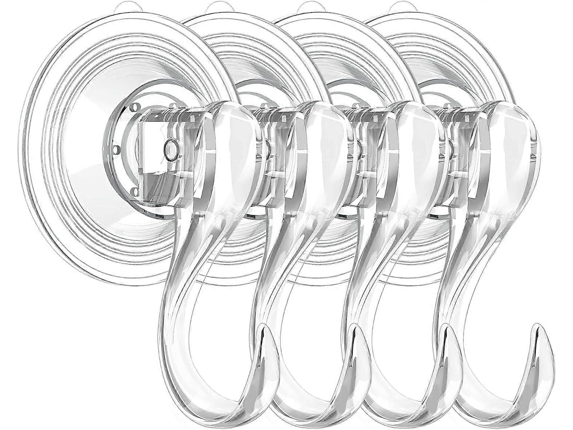 Ganchos de Ventosa Multifuncionais, Resistentes e Reutilizáveis, Suportam Até 3 Kg, Ideais para Banheiro, Janelas e Cozinhas BRILVIBERA
