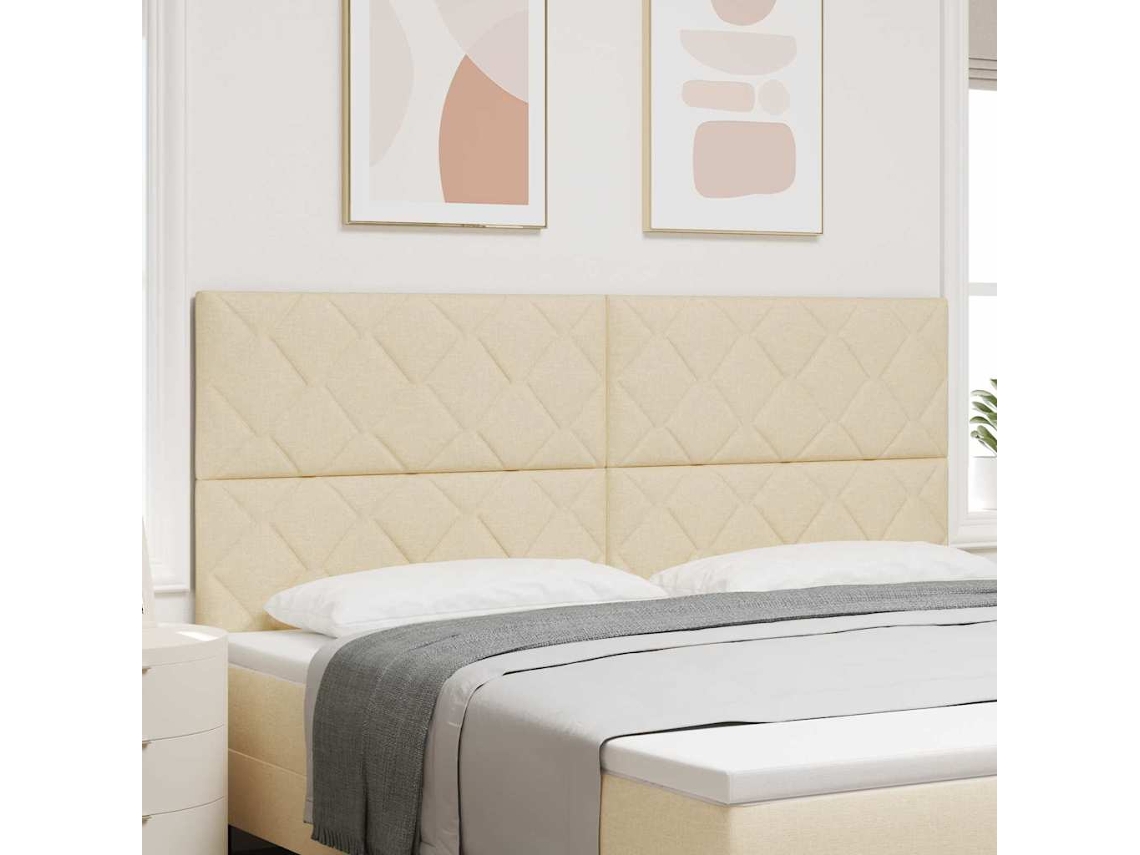 Vidaxl Cabeceira Led Creme 200 Cm Tecido