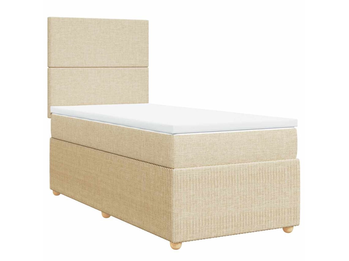 Cama com Molas/colchão 90x200 Cm Tecido Cor Crème MAISON EXCLUSIVE