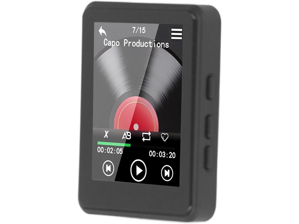 Reprodutor de MP3/MP4 Bluetooth, tela de 1 polegada, gravador de música digital portátil com 2 ou 4 slots para cartões HiFi.