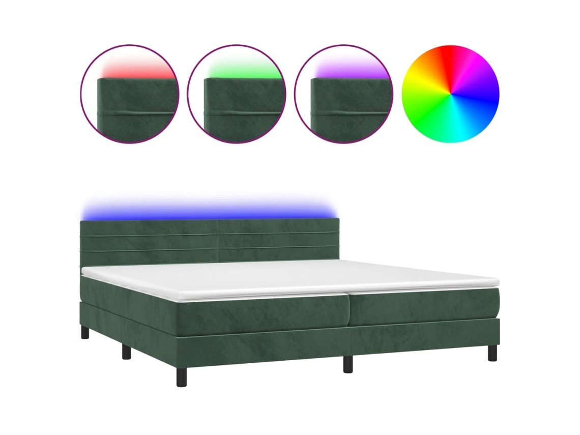 Box Spring Bed, Box Spring Beds Vidaxl Verde Veludo (200 X 200 Cm)