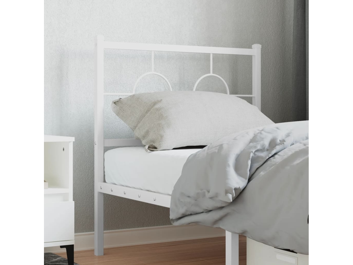 Vidaxl Cabeceira De Substituição 80 Cm Metal Branco