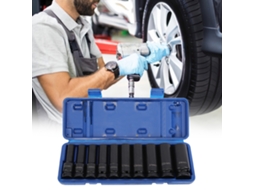 10 Peças Conjunto De Porcas De Impacto Hexagonais Aço Cr-mo 1/2" Conector Para Chave Neumática