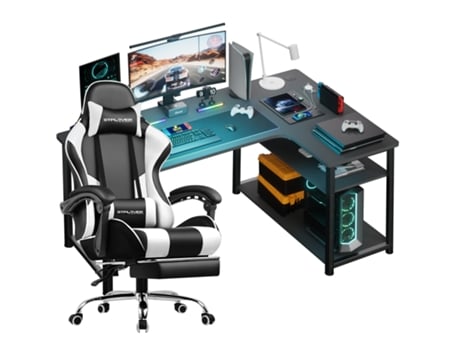 Conjunto De Cadeira Gamer Mesa Gamer Em Forma De L, Mesa Gamer E Cadeira Para Computador Gtplayercomhoma