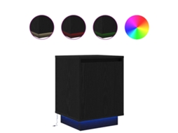 Bedside Cabinet, Bedside Cabinets Vidaxl Preto Madeira Processada (n/a)
