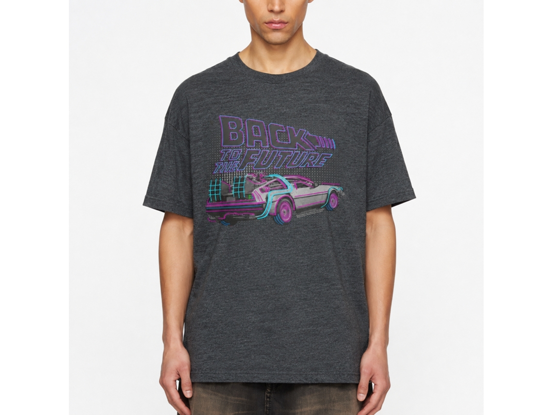 Rockinstone Back To The Future Movie High Lights Heather Black Adult T-shirt Size:xxl