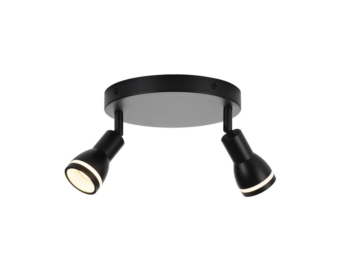Led Holofote de Teto 2 Lâmpadas Preto Sala de Estar Luz de Teto Ajustável Holofote Gu10 Lâmpada Moderna NETTLIFE