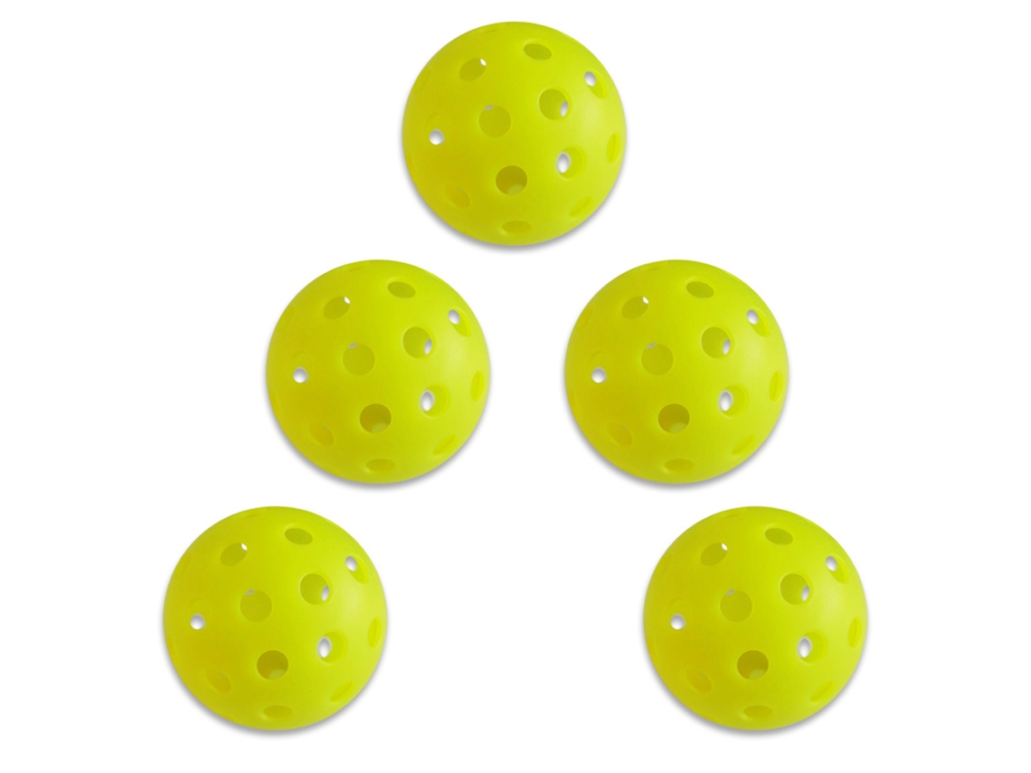 5 Bolas De Pickleball Luminosas 74mm Para Interior E Exterior Com Saco De Malha