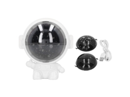 Projetor Astronauta Estrelado Giratório Com Carregamento Usb E Música 5v 1a Branco Aquaforge