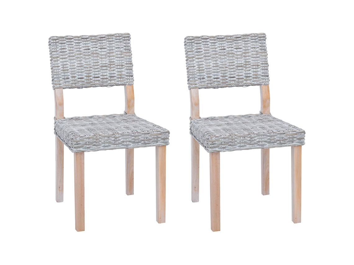 Cadeira de Jantar 2 Pcs Branco Lavado 46 X 55 X 84 Cm VIDAXL