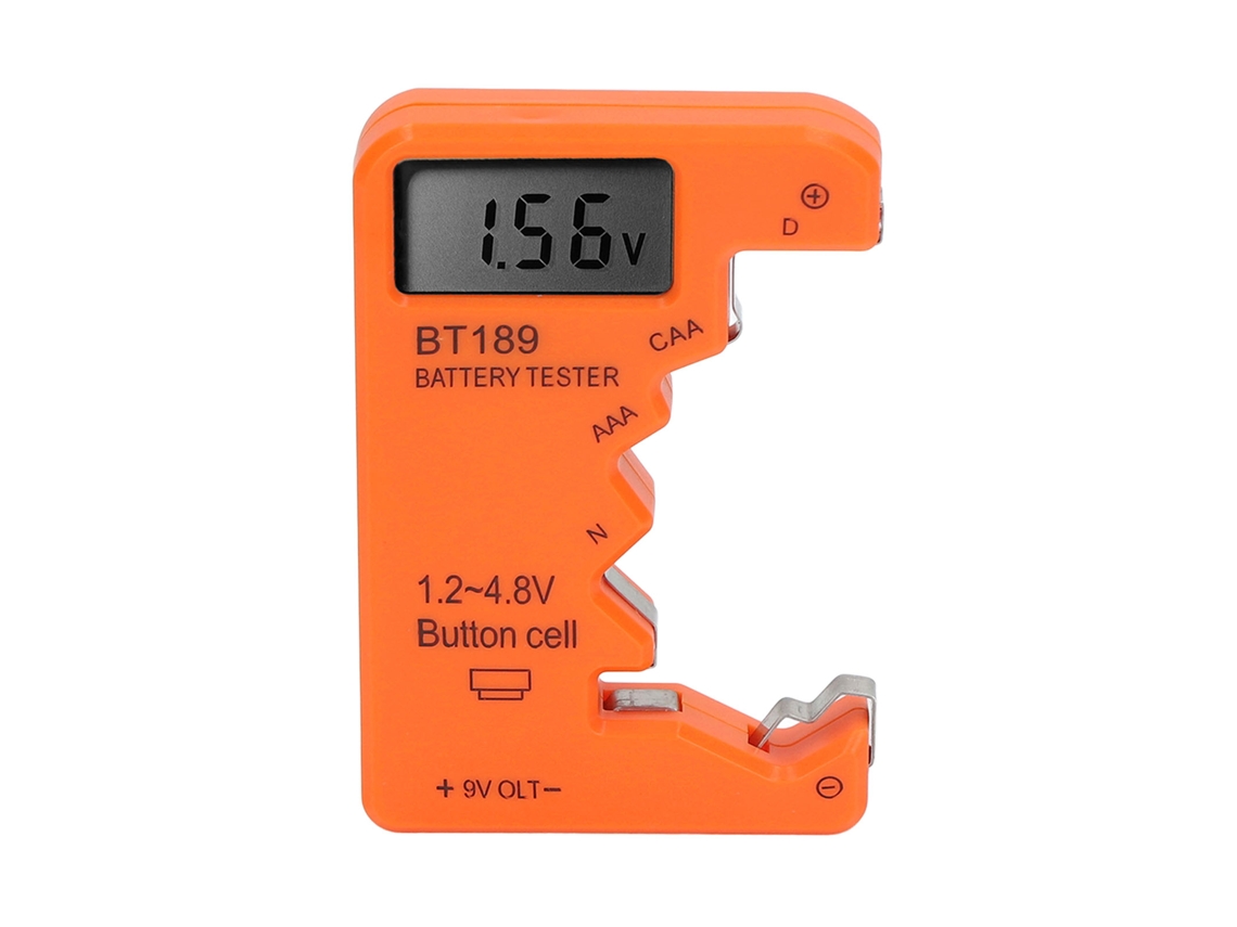 Detector De Baterías Aa Aaa 9v Pantalla Digital Naranja
