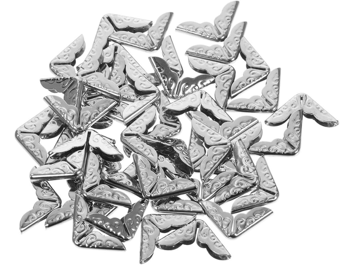 40 Peças De Moedas De Proteção Metálica Vintage Argenté Para Álbuns Fotos E Scrapbooking