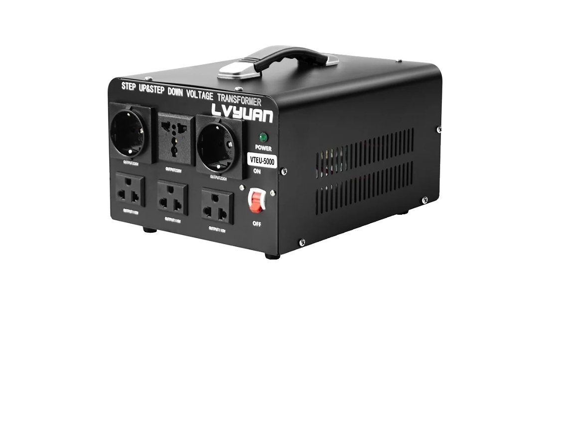 Transformador Lvyuan Step Up Down, Potência Máxima De 5000w, Saídas De Dupla Voltagem,vteu 5000 Oem