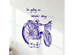 Adesivos Muraux Citação Romântica No Tema Do Vídeo: Je Vais Vers Des Jours Meilleurs. 68x90,8cm Personalização Azul Foncé