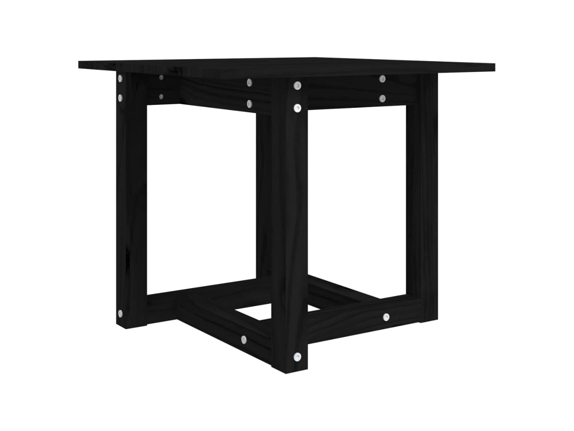 Mesa de Centro MAISON EXCLUSIVE em Madeira de Pinho Maciça Preto (50x50x45 cm)