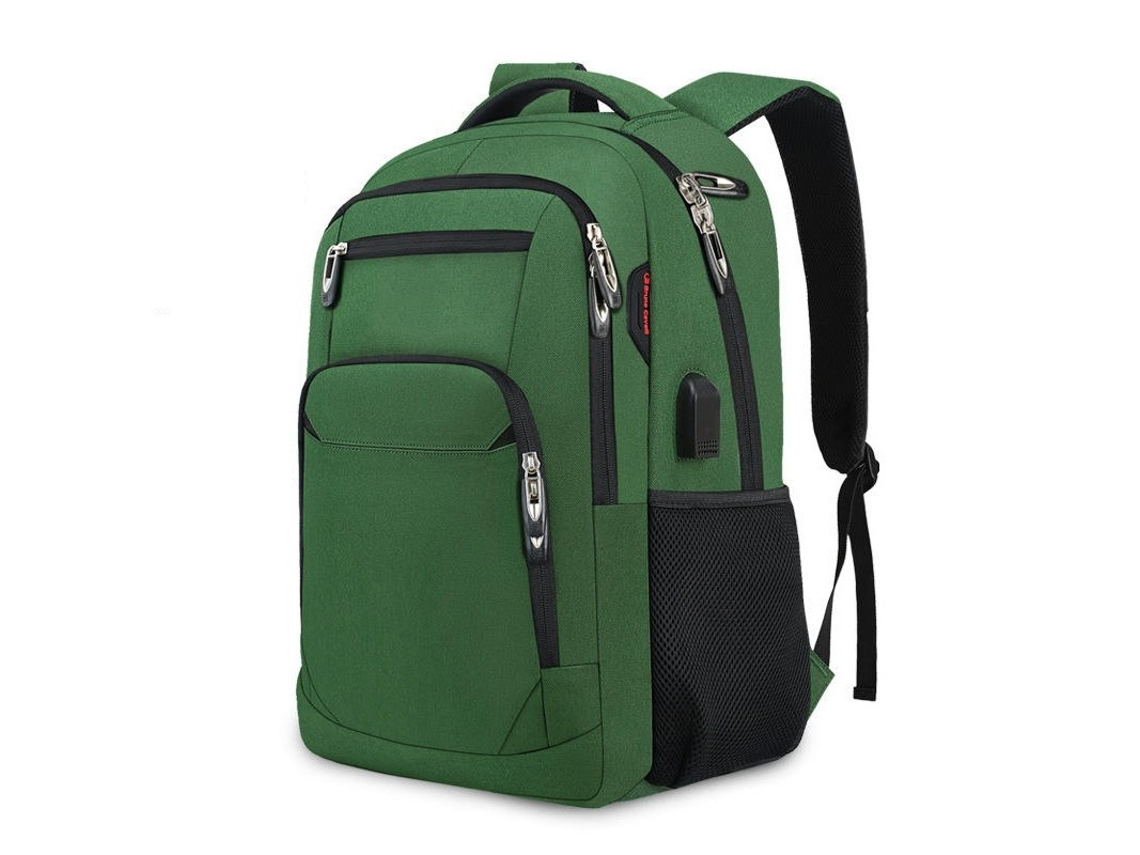 Mochila para Laptop Mochila Grande de Mão com Porta de Carregamento Usb Mochila Resistente À Água para Homens Verde