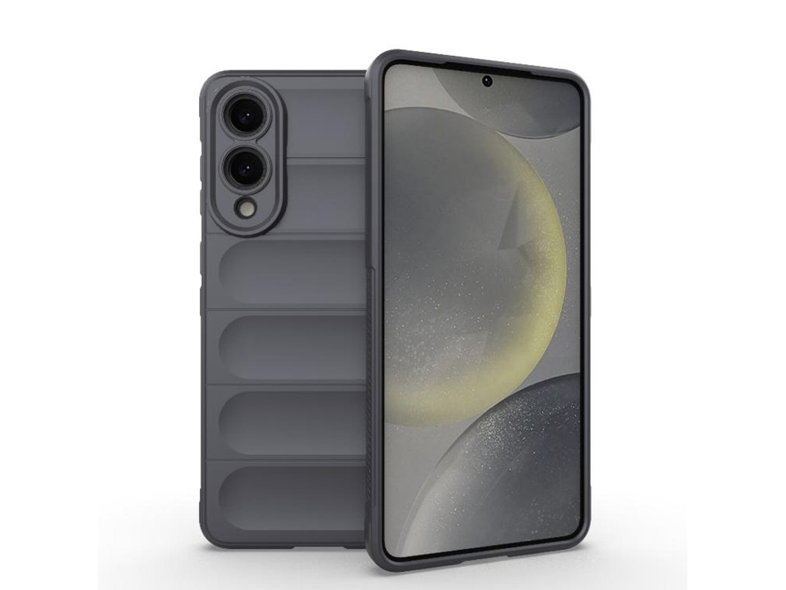 Capa Halinuia Para Samsung Galaxy S25 Edge 5g Magic Shield Tpu Flanela Cinzento Escuro