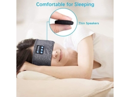 Kaload Máscara Dormir Yoga Soft Preta Contorno 3d Reprodução Música Fones Ouvido Chamadas Esportiva Sem Fio Bateria Integrada Sono Profundo