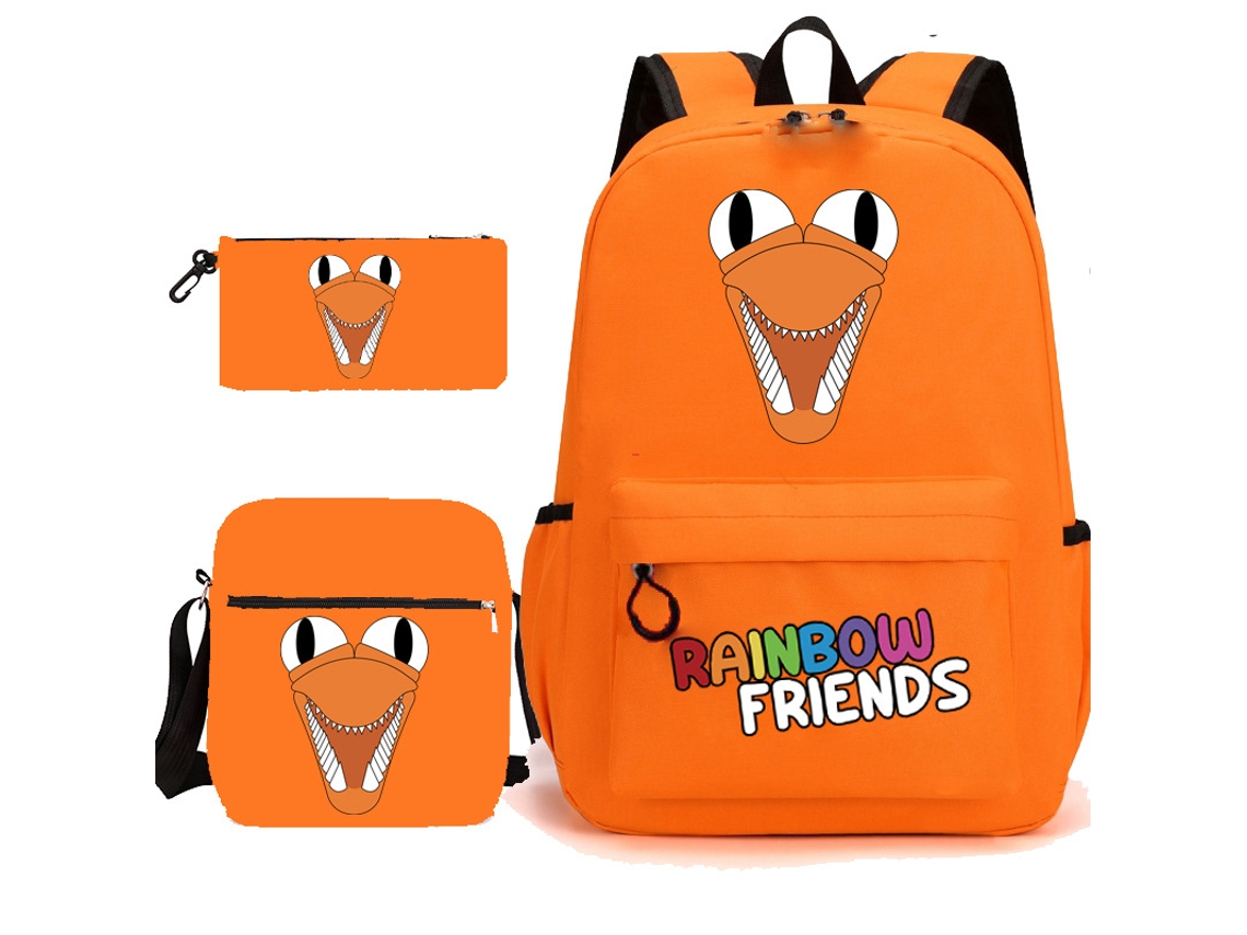 Conjunto de Três Peças de Mochila KOHREE para Estudante Rainbow Friends
