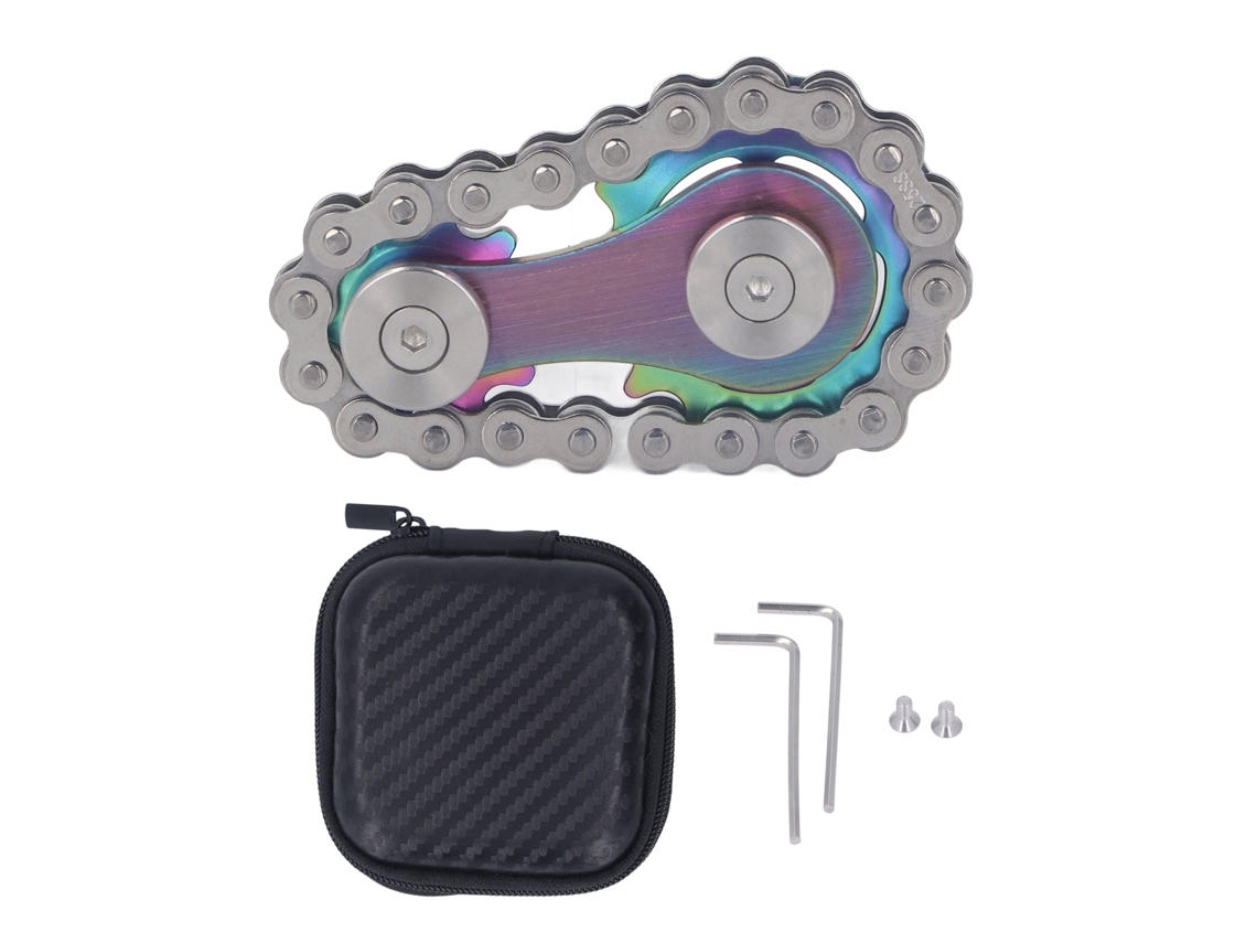 Brinquedo De Descompressão Cadeia De Bicicleta De Metal Engrenagens Para Aliviar Estresse E Concentração Multicolor