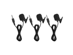 Kit de 3 microfones lapela Mali com fio, 3.5mm, clip, amplificador profissional | S/MARCA
