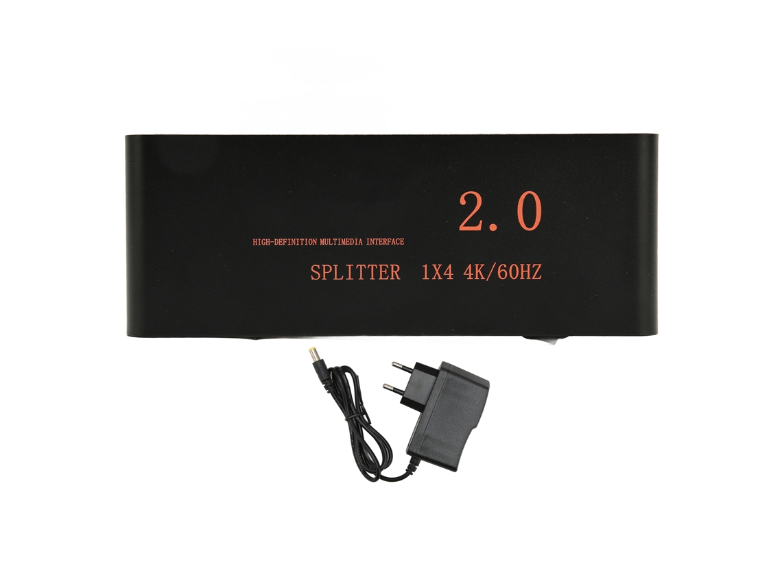 Divisor de interface HDMI Mali 1x4 com saída 4K 60Hz, distribuidor AV, Full HD, 3D, para TV, projetor e monitor.