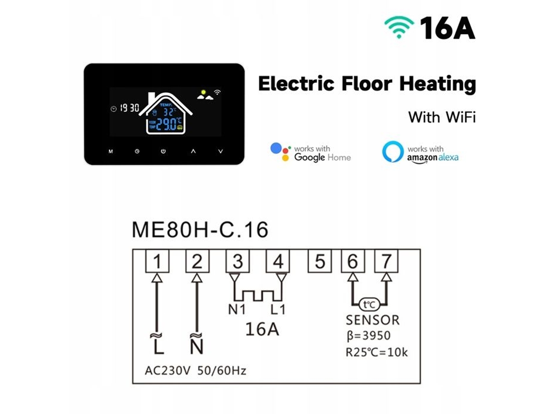 Termostato Wi Fi Inteligente Arhatreya Tuya 16a Compatível Com Alexa E Google Home Aquaforge