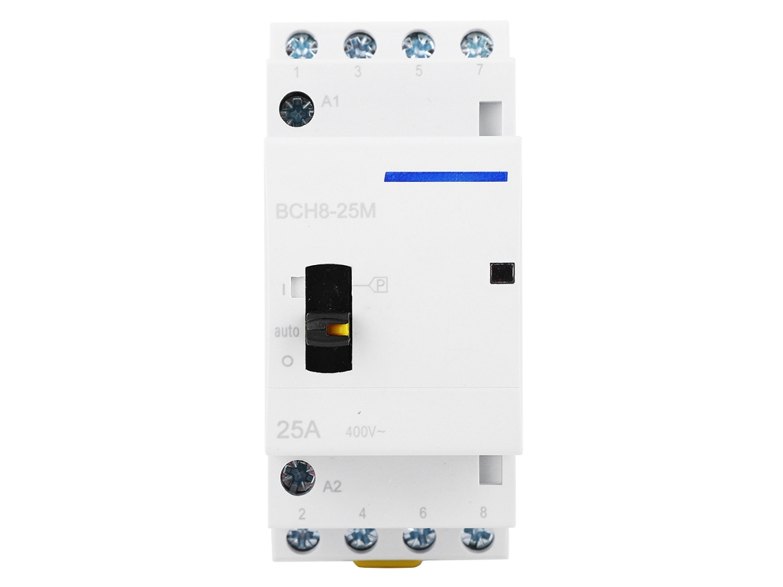 Contacto Ac Doméstico Bch8 25m 24v 25a 4p com Interruptor de Controle Manual 2no2nc