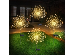 Pacote Com 4 Luzes Solares Para Fogos De Artifício, Decoração À Prova Dágua Para Jardim Luz Branca Quente SUNNY SPACES