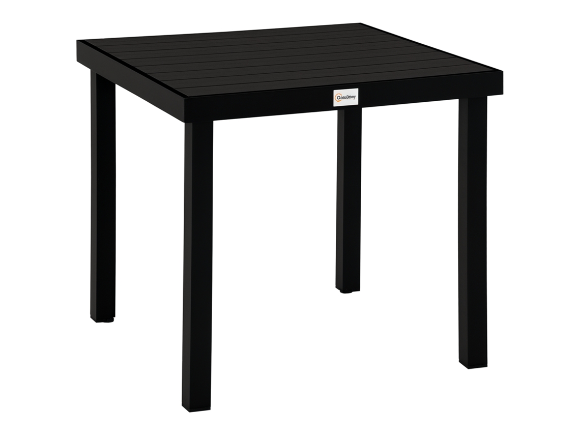 Mesa De Jardim Para 4 Pessoas, Jantar, Alumínio, Plástico, Preto, 78 X 78 X 74 Cm