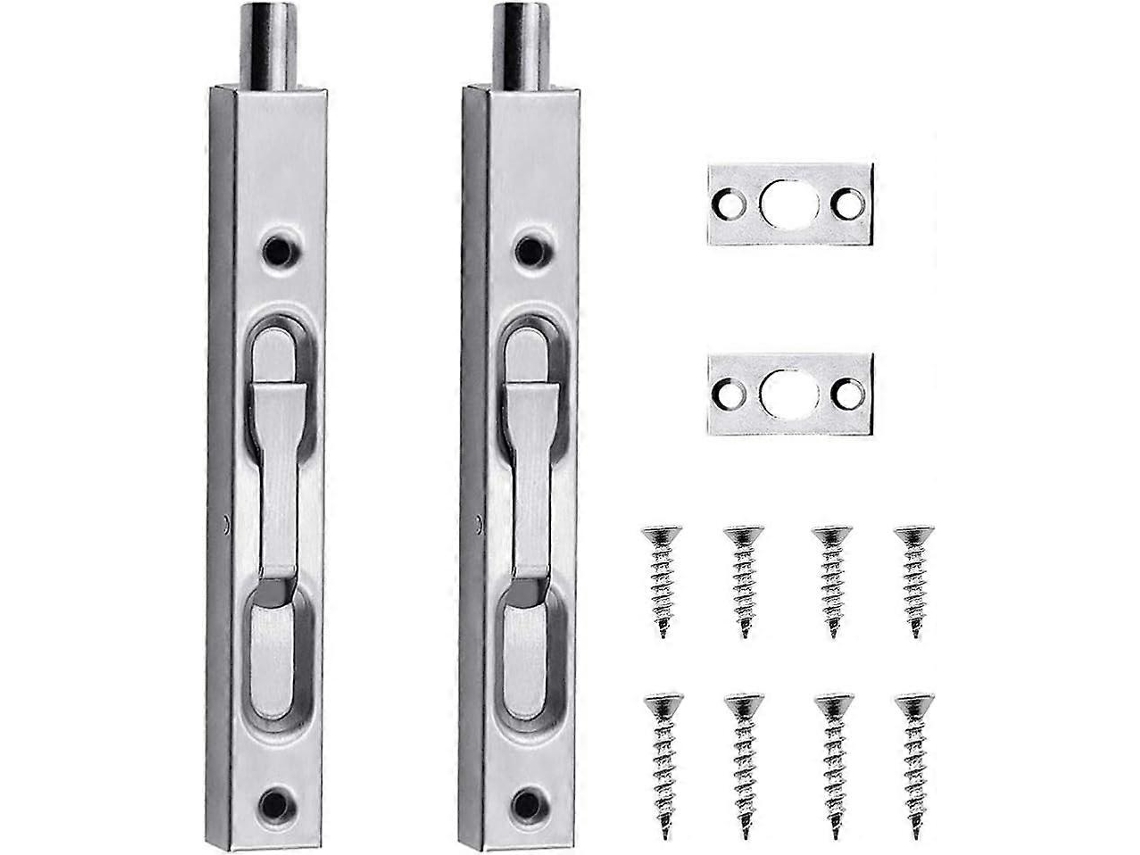 Trava De Porta Embutida De 6 Polegadas Com Alavanca Deslizante, Trava De Porta Oculta Com Parafusos, Adequada Para Portas, Janela Aquaforge