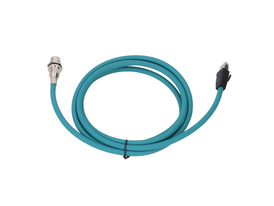 Cabo Adaptador M12 8pin X Code Fêmea Para Rj45 Macho Ethernet Blindado 2 Metros Azul