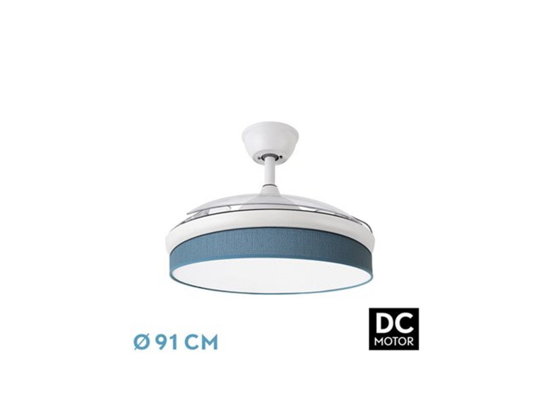 Ventilador Dc Fashion 72W Branco/Azul 3 Lâminas FABRILAMP FABRILAMP