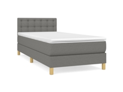Cama com Molas/colchão 100x200 Cm Tecido Cinza escuro MAISON EXCLUSIVE