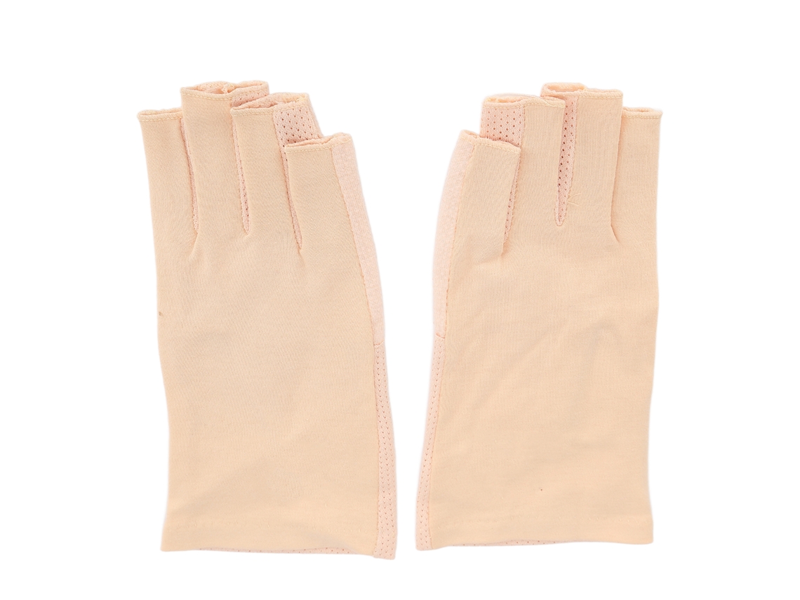 Luvas Anti-uv Para Manicure Com Proteção Solar Dedo Médio Cuidado Da Pele Bege